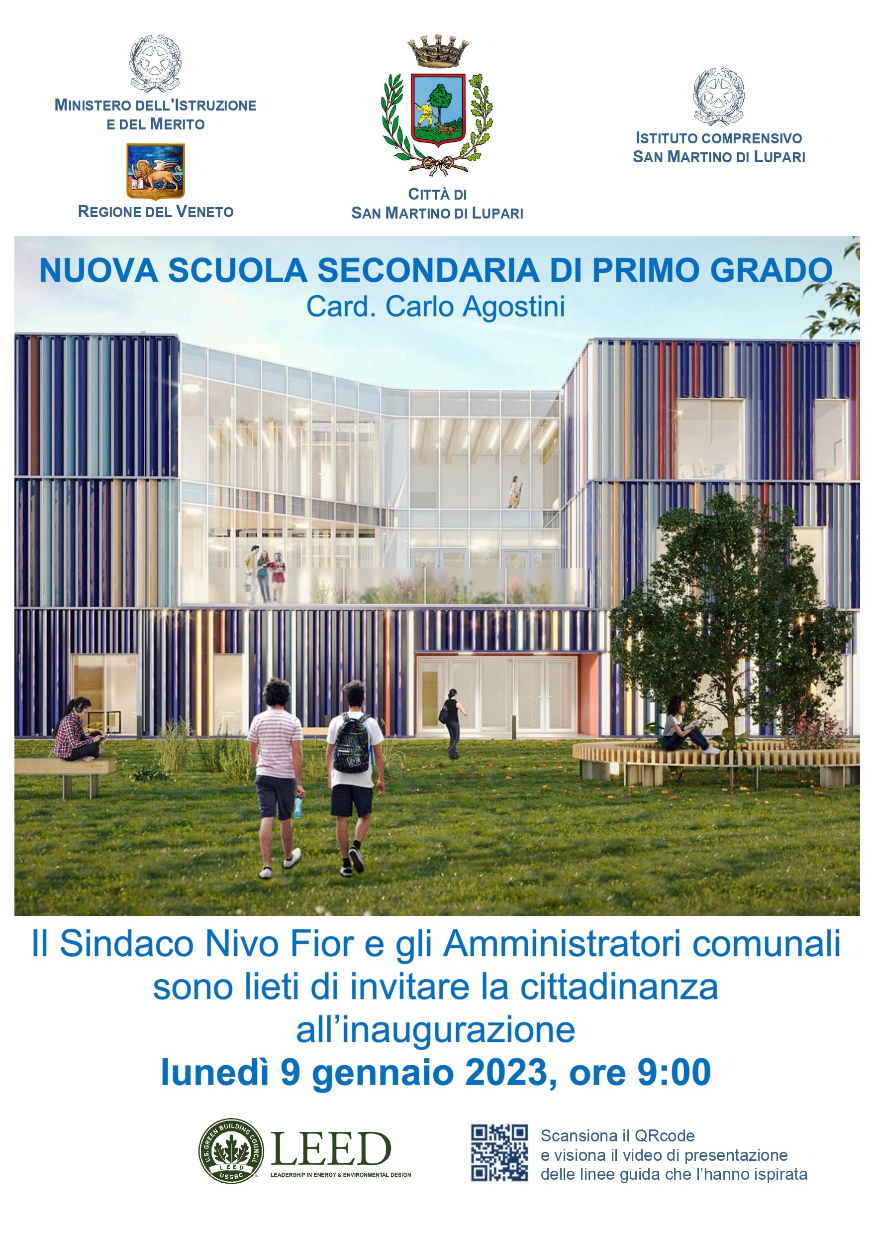 INAUGURAZIONE NUOVA SCUOLA SECONDARIA DI PRIMO GRADO – Card.Carlo Agostini