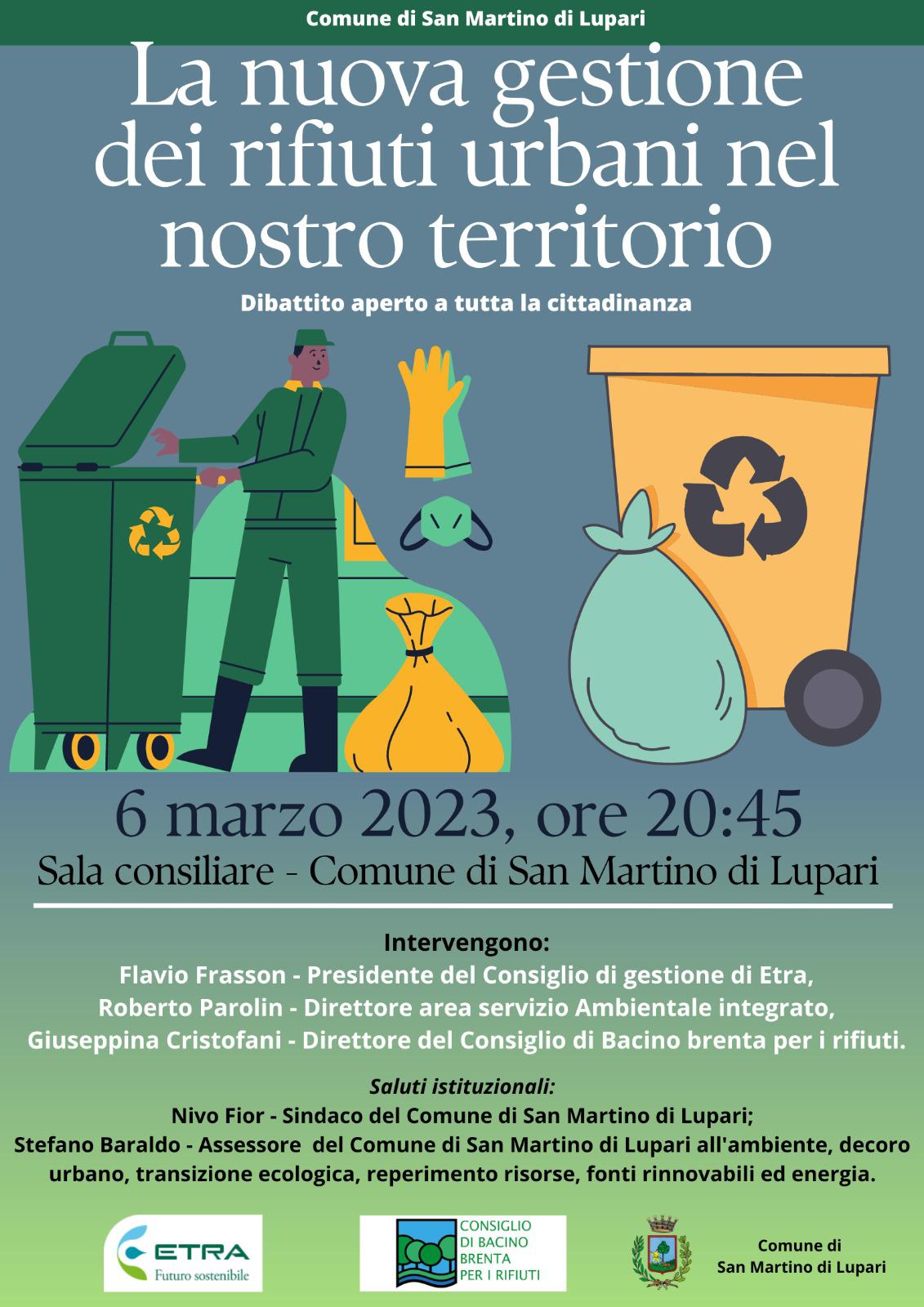 Lunedì 06 marzo 2023 alle 20:45 : Invito alla Cittadinanza su “La nuova gestione dei rifiuti urbani nel nostro territorio”